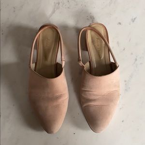 Suede sling back shoes in blush